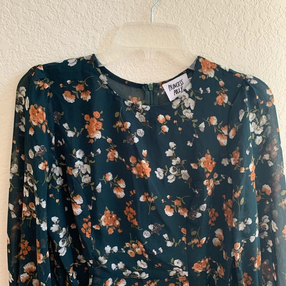 Princess Polly Teal Meral Mini Dress 6 - Picture 5 of 15